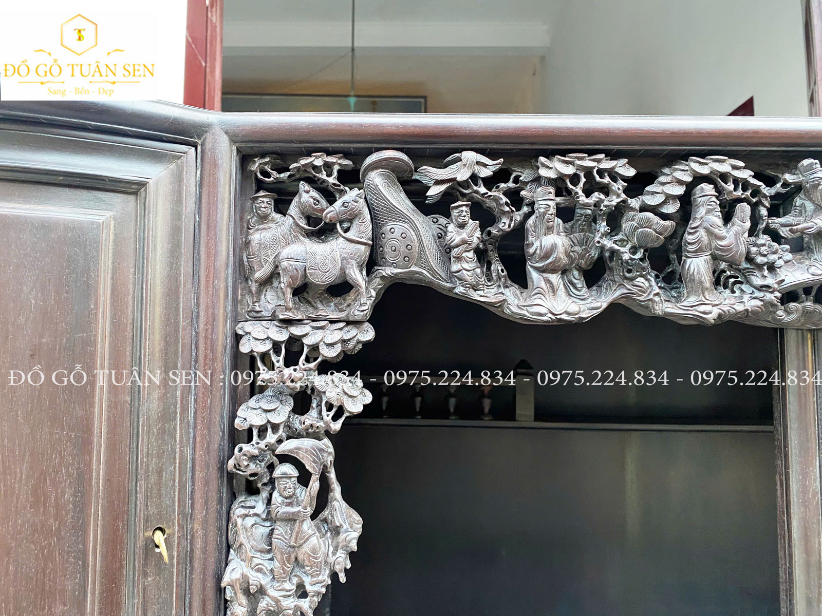  Hình ảnh tủ chè cách cong gỗ gụ